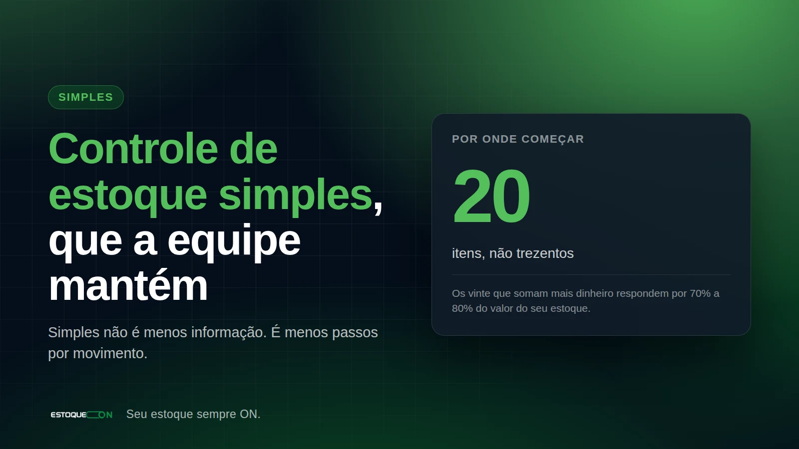 O EstoqueOn aberto no celular, na tela de registro de entrada