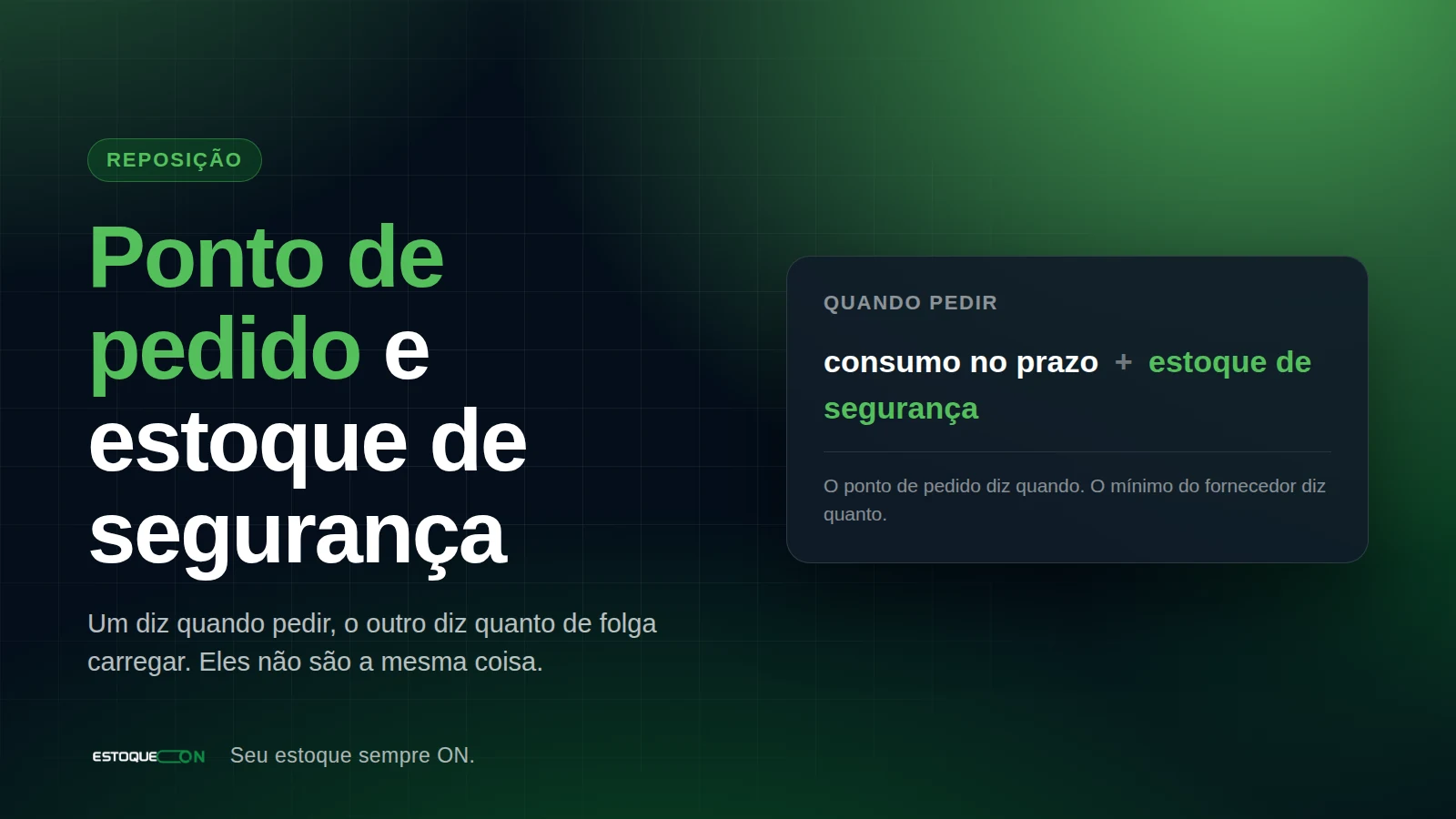 Tela de alertas do EstoqueOn, com os produtos que cruzaram o ponto de pedido